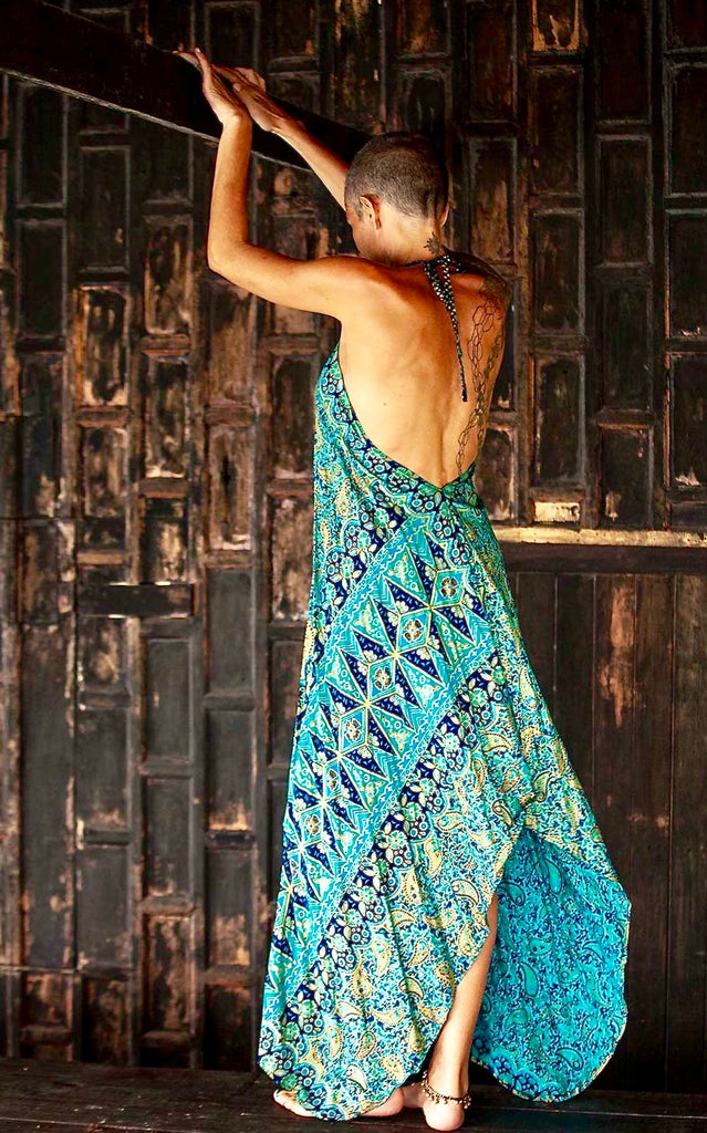 Sea Green Bali Batik Dress Indulge by Clairey